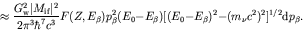 \begin{displaymath}\hspace*{1.8cm} \approx \frac{G_{\rm w}^2 \vert M_{\rm if}\ve...
...beta)
[(E_0-E_\beta)^2 - (m_\nu c^2)^2]^{1/2} {\rm d}p_\beta.
\end{displaymath}
