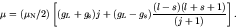 \begin{displaymath}\mu = (\mu_{\rm N}/2) \left[ (g_L + g_{\rm s})j + (g_L - g_{\rm s})
\frac{(l-s)(l+s+1)}{(j+1)} \right].
\end{displaymath}